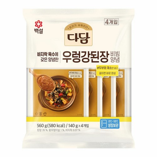 CJ 백설 다담 우렁강된장 비빔 양념 (140G*4)