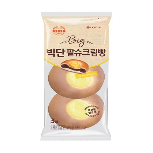 롯데 빅단팥 슈크림빵 (315G)