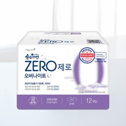 순수한면 제로 슬림날개 (오버나이트) (12입)
