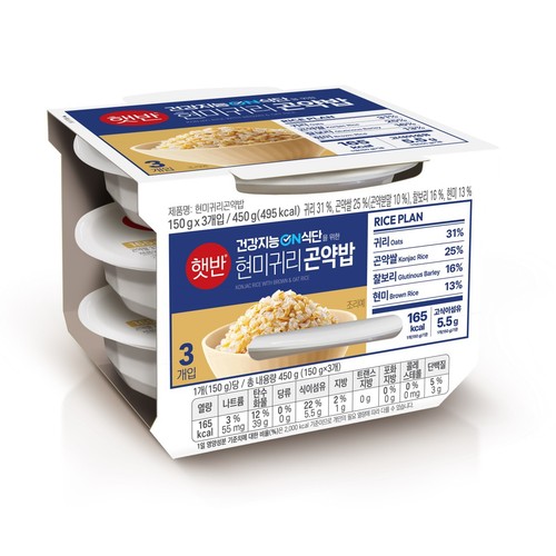 씨제이 햇반 현미귀리곤약밥 (150G*3입)