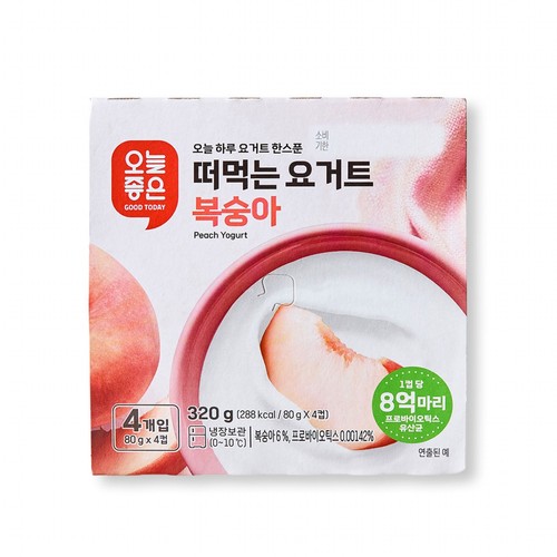 오늘좋은 떠먹는 요거트 복숭아 (80G*4입)