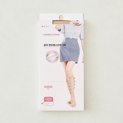 BEIGE/M-L 비비안 여성 압박판타롱 스타킹 (3매)