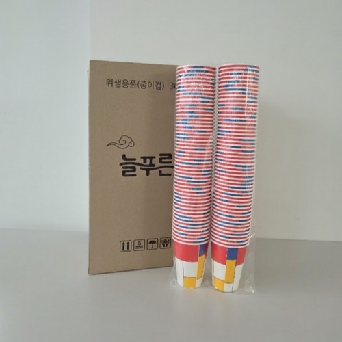 늘푸른 패턴 테이크아웃 종이컵 (380ML*100입)