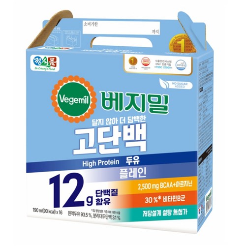 베지밀 고단백 두유 플레인 (190ML*16입)