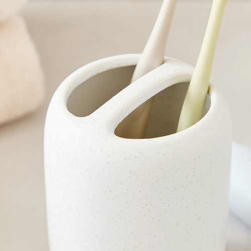 세라믹 칫솔꽂이 (화이트) (10*7CM)