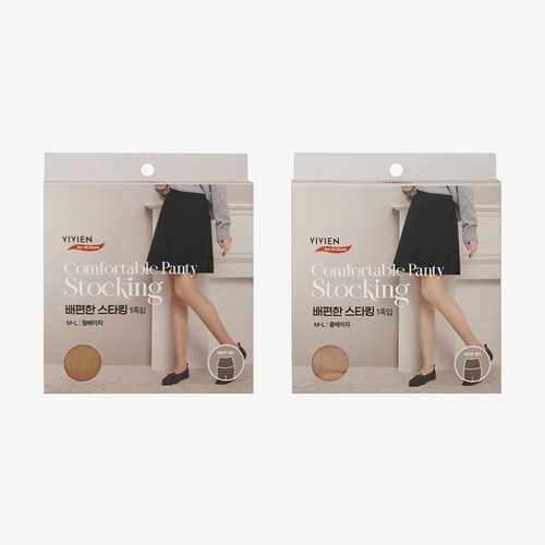 BEIGE/M-L 비비안 여성 배편한 스타킹 (1매)
