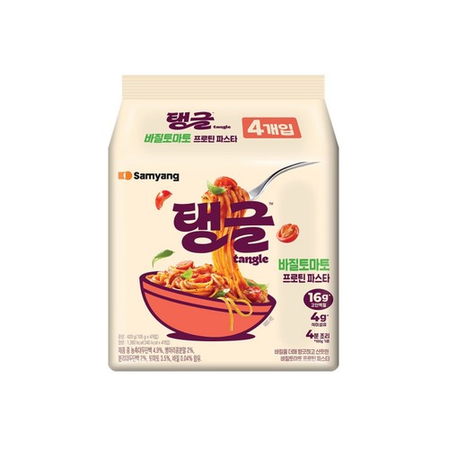 삼양식품 탱글 바질토마토 프로틴파스타 (105G*4)