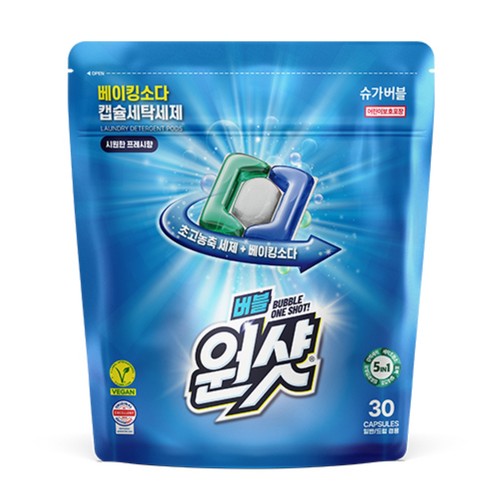 슈가버블 버블원샷 베이킹소다 캡슐세제 (30입)