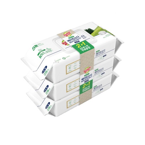 3M 베이킹소다 마일드 물걸레청소포 기획팩 (대형,25매)