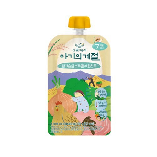  산골이유식 닭가슴살브로콜리묽은죽 (7개월) (100G)