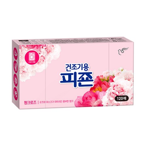 피죤 건조기시트 (핑크로즈) (120매)