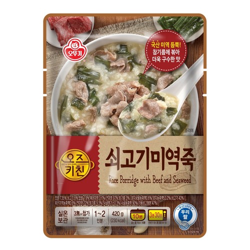 오뚜기 오즈키친 쇠고기미역죽 (420G)