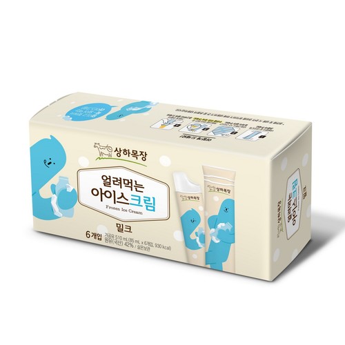 매일유업 상하목장 얼려먹는 아이스크림 밀크 (85ML*6)
