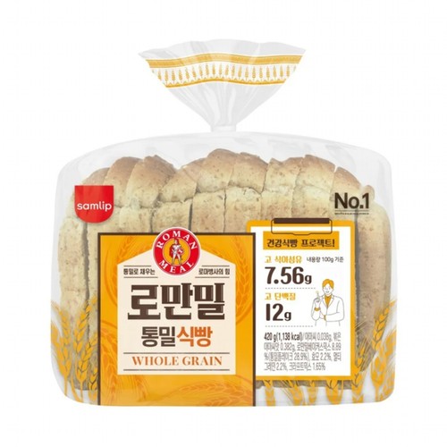 삼립 천연효모로 만든 로만밀 통밀식빵 (420G)