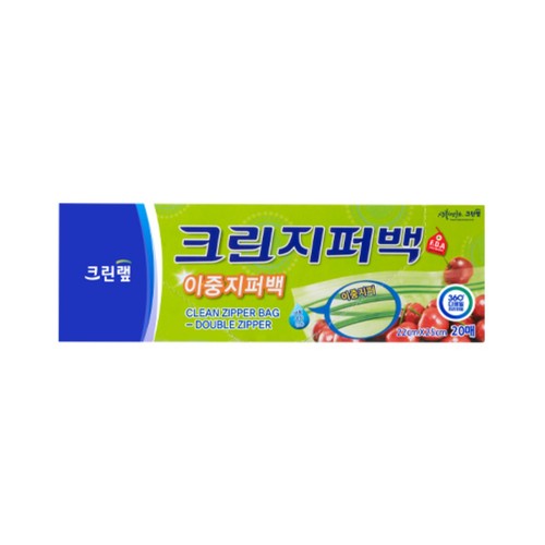 크린 이중 지퍼백 (중) (22CM*25CM*20매)