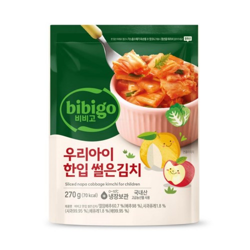 CJ 비비고 우리아이 한입썰은김치 (270G)