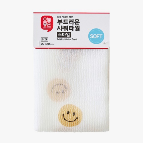 오늘좋은 부드러운 샤워타월 (스마일)