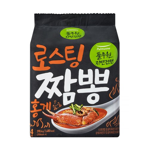 풀무원 자연건면 로스팅 짬뽕 홍게 (99.6G*4)