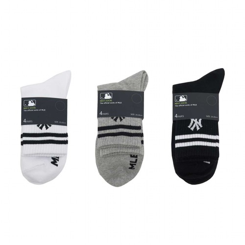 GREY/26 MLB 남성 심플 중목 양말 (4매)