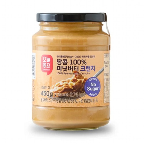 오늘좋은 땅콩100% 피넛버터 크런치 (450G)