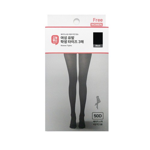 BLACK/FREE 오늘좋은 여성 학생 타이즈 (TPB40210) (3매)