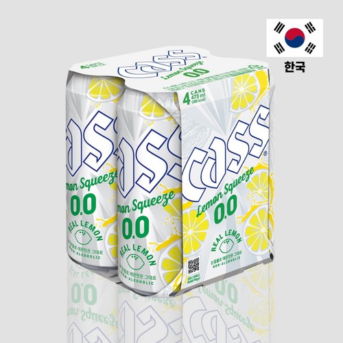 카스 0.0 레몬스퀴즈 (논알콜릭)(캔) (473ML * 4)