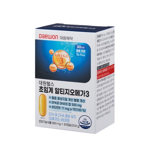 대원제약 대원헬스 초임계알티지오메가3 (860MG*30캡슐)