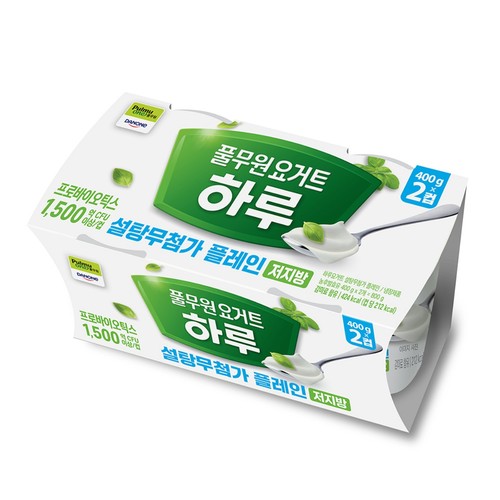 풀무원다논 하루요거트 설탕무첨가 플레인 (400G*2입)