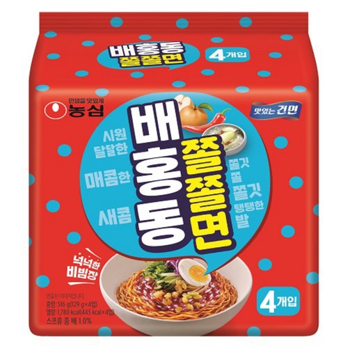 농심 배홍동 쫄쫄면 (129g*4)
