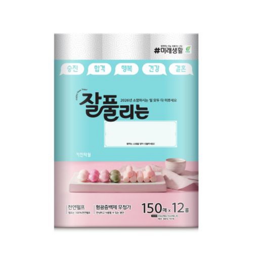 잘풀리는집 언타이틀 키친타월 (150매*12롤)