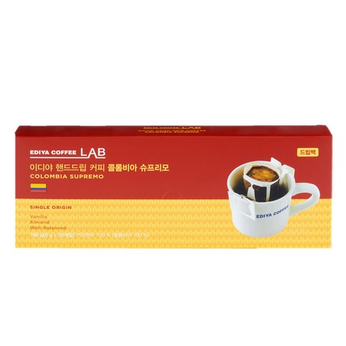 이디야 핸드드립 커피 콜롬비아 슈프리모 (8G*20입)
