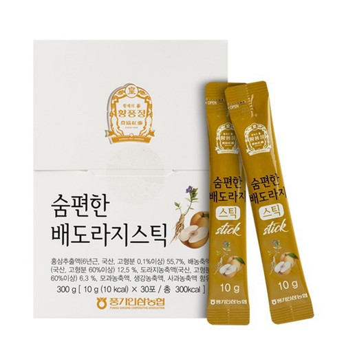 (S) 황풍정 숨편한 배도라지스틱 (10G*30포)