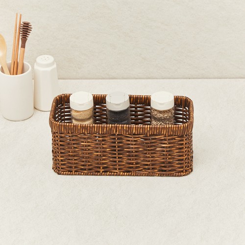  오늘좋은 라탄 St. 바스켓 (S, 다크) (29.5*13*12.5CM)