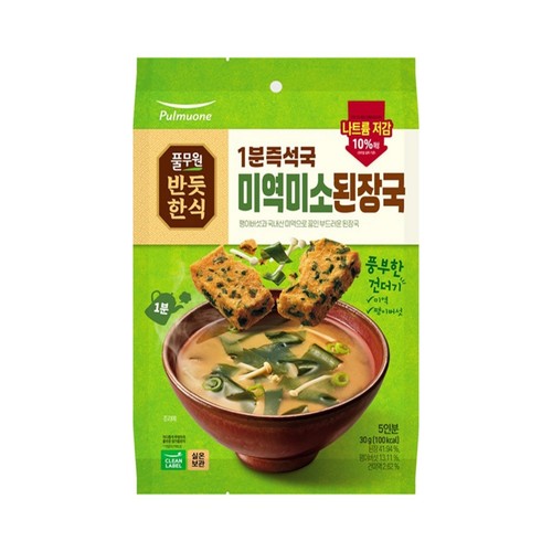풀무원 반듯한식 미역미소된장국 (6G*5입)