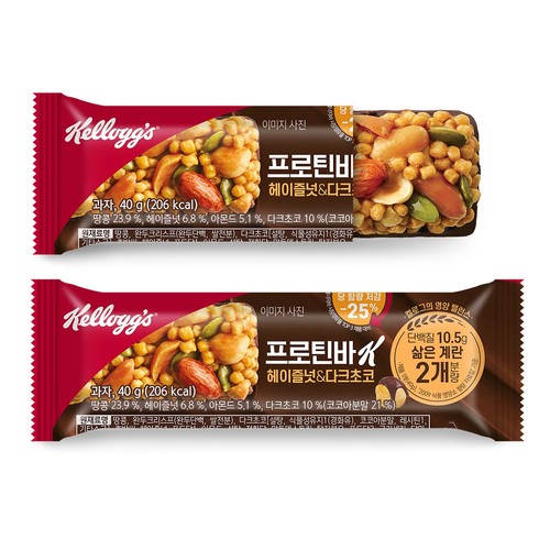 켈로그 프로틴바K 헤이즐넛&다크초코 (120G)