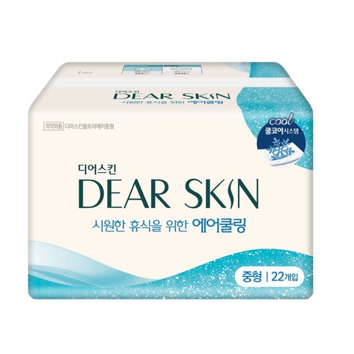디어스킨 에어쿨링 생리대 (중형) (22입)