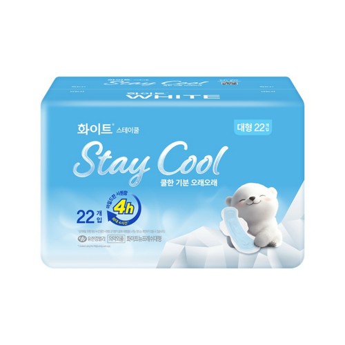 화이트 스테이쿨 생리대(대형) (22입)