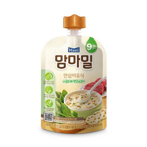 매일 맘마밀 시금치와 연근소고기 (9개월) (100G)