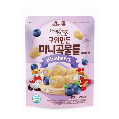 로티로리 구워만든 미니곡물롤 블루베리 (80G)
