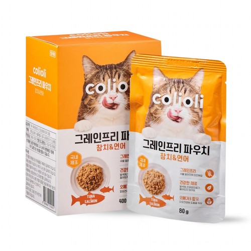 콜리올리 그레인프리 파우치(참치&연어) (80G*5)