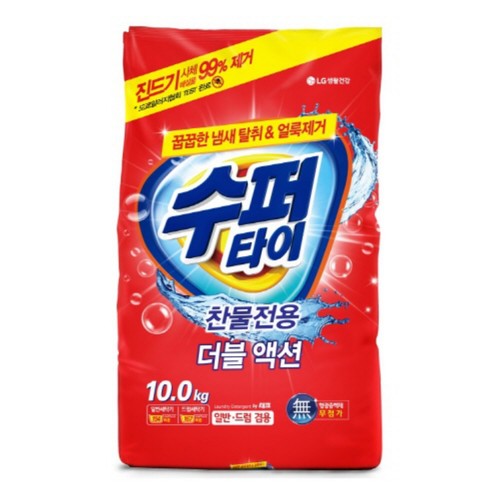  수퍼타이 더블액션 분말세제 리필 (10KG)