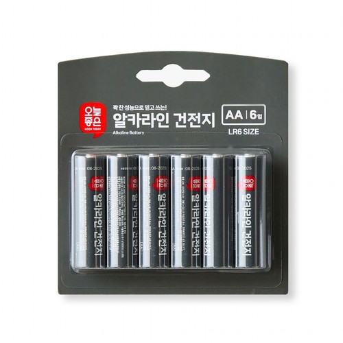 오늘좋은 알카라인 건전지 AA (AA 6입)