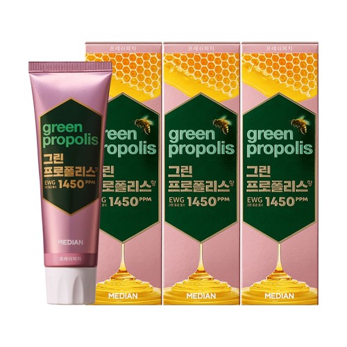 메디안 그린프로폴리스 치약(피치) (100G*3입)