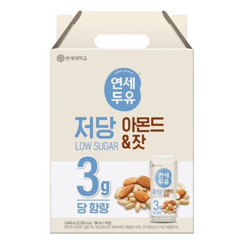 연세 저당두유 아몬드&잣 (190ML*16입)