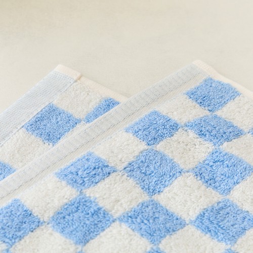 오늘좋은 체커보드 세면타월 3P (클라우드블루) (40*80CM)