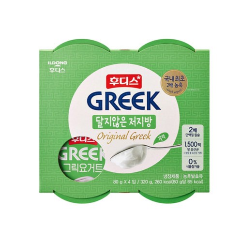 후디스 그릭요거트 달지않은 저지방 (80G*4입)