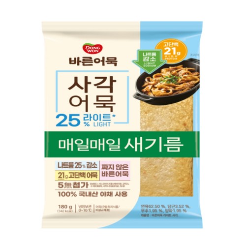 동원 동원 바른어묵 라이트 사각 (180G)