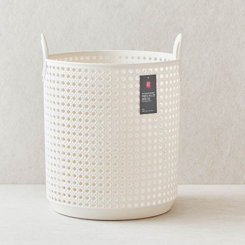 오늘좋은 라운드 바스켓 (18L, 햄퍼형, 크림) (30.5*30*38CM)