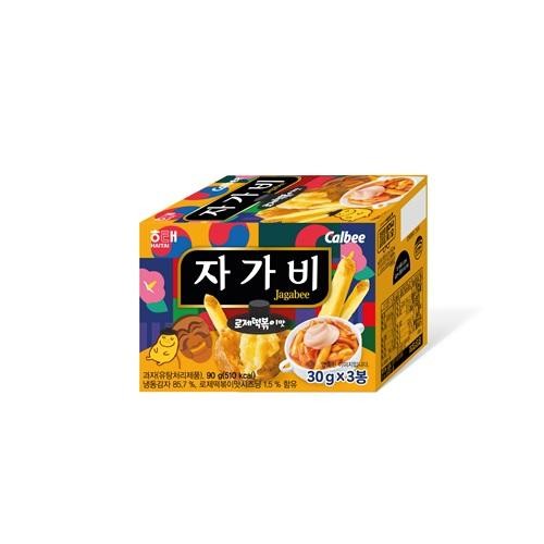 HAITA Jagabee Rose Tteokbokki Flavor (Calbee Over-fried Product) 90g (510kcal) Contains 85.7% frozen potatoes and 15% seasoning. 30g x 3 packs
