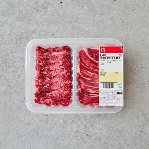 한우 부채살 샤브샤브/차돌박이 모둠팩(1등급) (300G)